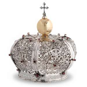 Corona de Latón con Cristales Rojos – Estilo Real