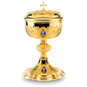 Copón Neo-Gótico con Esmaltes – Colección “Maestro”