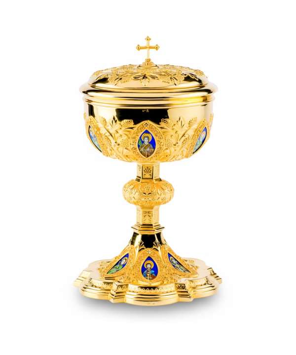 Copón Neo-Gótico con Esmaltes – Colección “Maestro”