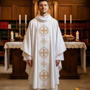 Casulla Litúrgica Blanca “Eucharistia”