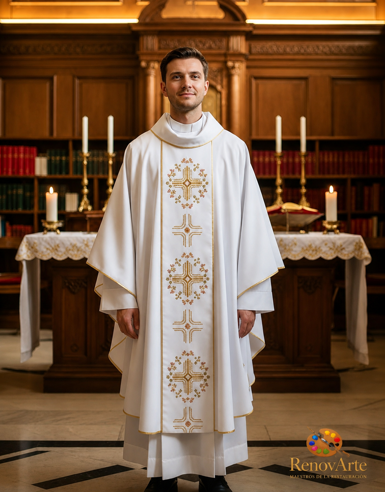 Casulla Litúrgica Blanca “Eucharistia”