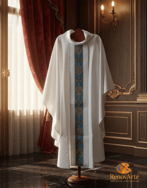 Casulla Litúrgica Blanca “Sanctus”