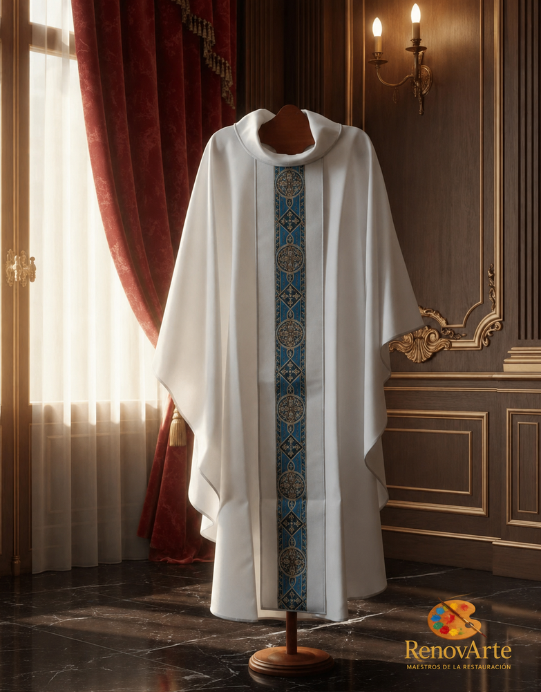 Casulla Litúrgica Blanca “Sanctus”